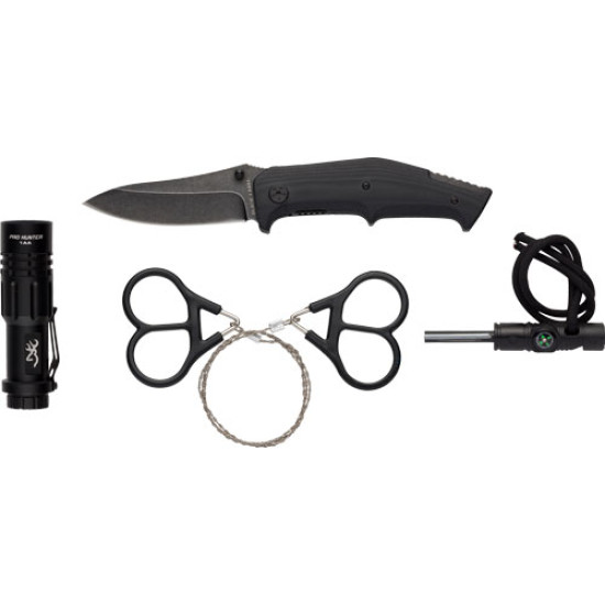 Browning Outdoorsman Survival Knife Light Saw Firestarter, 3220288, 023614490814