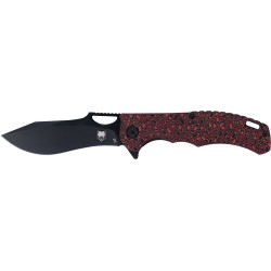 Cobratec Nighthawk Folder 3.62" Black D2 Blade/Red G-10