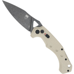 Cobratec Ryker Auto Folder 3.75" Tan/Black Stnwsh D2 Bld