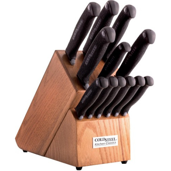 Cold Steel Kitchen Classics Set W/ Wood Block 12 Knives, 59KSSET, 705442015734