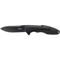 Crkt Caligo 3.18" Plain Edge Folding Blade W/Blue Pivot Rn