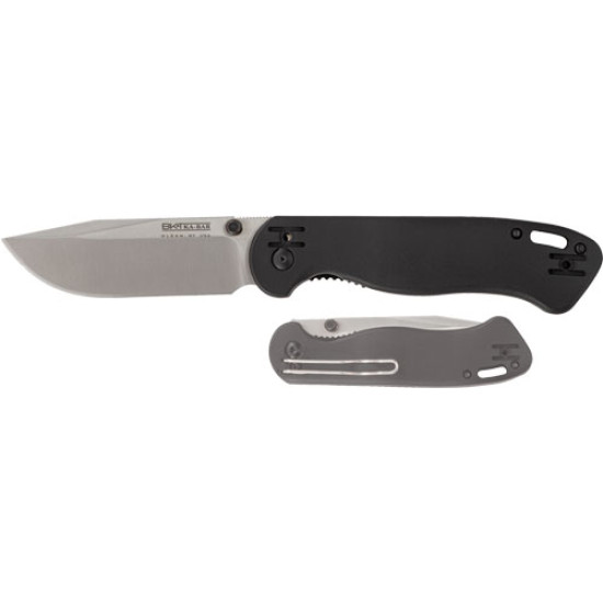 Ka-Bar Becker Folder 3.55" Satin Fine Edge W/Pocket Clip, BK40, 617717200403