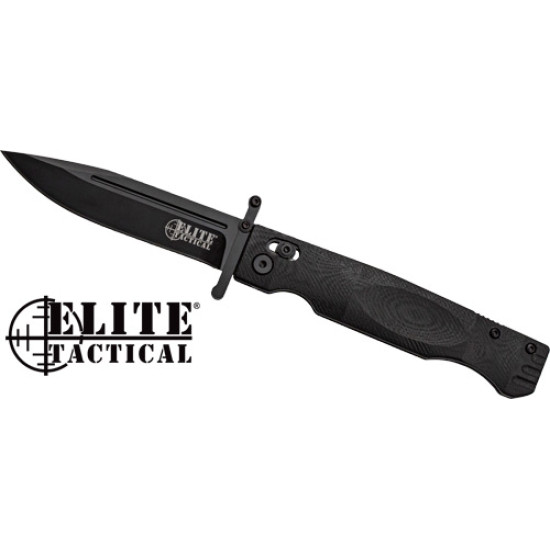 Mc Elite Tactical Guardsman 3.75" Clip Pnt Folding Blk/Blk, ETFDR012BK, 805319431855