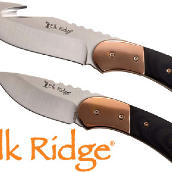 Mc Elk Ridge Pursuit 3.75" Gut Hook/Drp Pnt Combo W/Sheath, ER20010BK, 805319419020