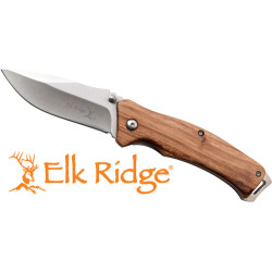 Mc Elk Ridge Traverse 3.1" Drop Point Folding Zebra Wood/Ss