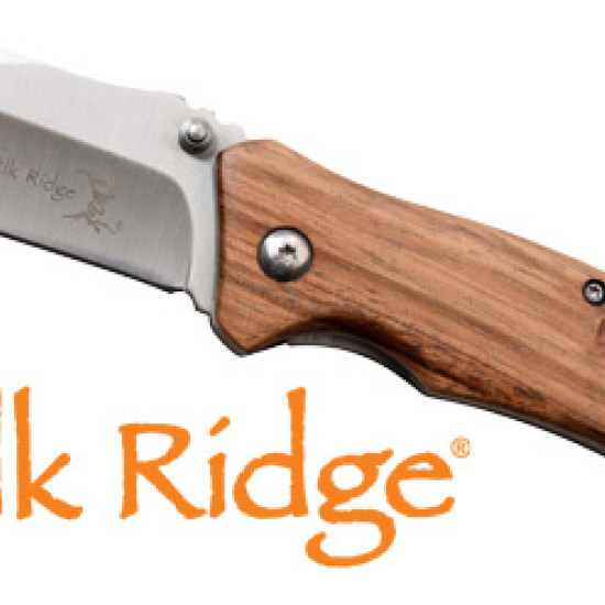 Mc Elk Ridge Traverse 3.1" Drop Point Folding Zebra Wood/Ss, ERA936ZW, 805319409915