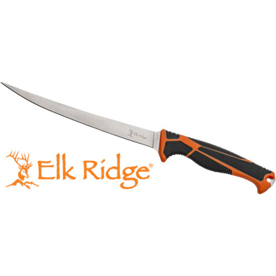 Mc Elk Ridge Trek 7" Fillet Knife With Sheath Blk/Org/Ss, ERTKFIX002, 805319431336