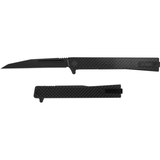 Ocaso Knives Solstice 3.4"Folding Carbon Fiber/Black Wharncliffe, 8WFB, 850042713259