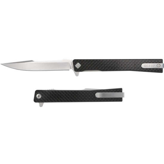 Ocaso Knives Solstice 3.5"Folding Carbon Fiber/Satin Harpoon, 9HFS, 850042713228