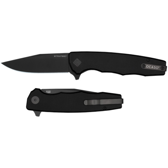 Ocaso Knives Strategy 3.5" Folding Black G-10/Black Pvd D2, 29BGB, 850042713389