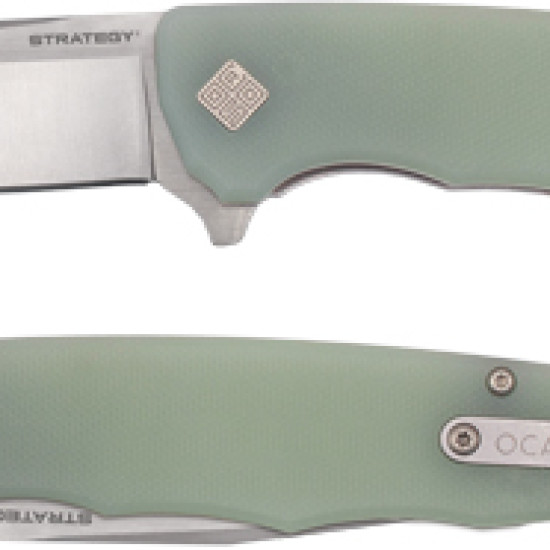 Ocaso Knives Strategy 3.5" Folding Jade G-10/Satin D2, 29JGD, 850042713044