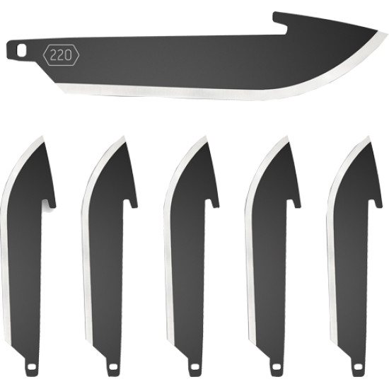 Outdoor Edge 2.2" Drop Point Blade Pack Black Blades 6-Pack, RR22K6C, 743404202389