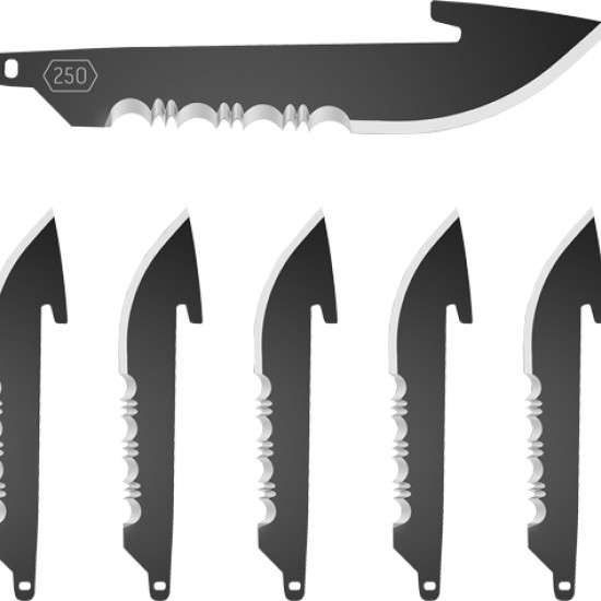 Outdoor Edge 2.5" Drop Point W/Serrations Black Blade 6-Pk, RRS25K6C, 743404402321