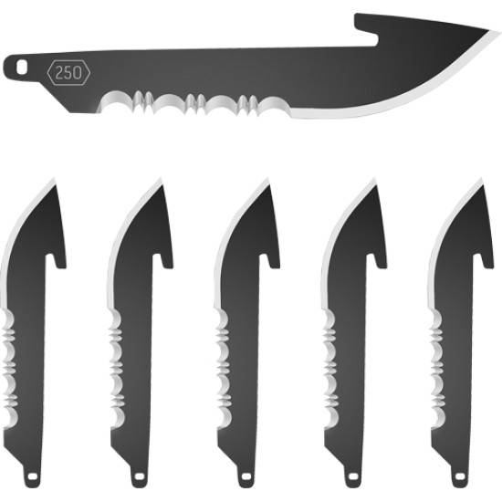 Outdoor Edge 2.5" Drop Point W/Serrations Black Blade 6-Pk, RRS25K6C, 743404402321