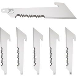 Outdoor Edge 2.5" Utility Blds W/Serrations Black Blade 6-Pk