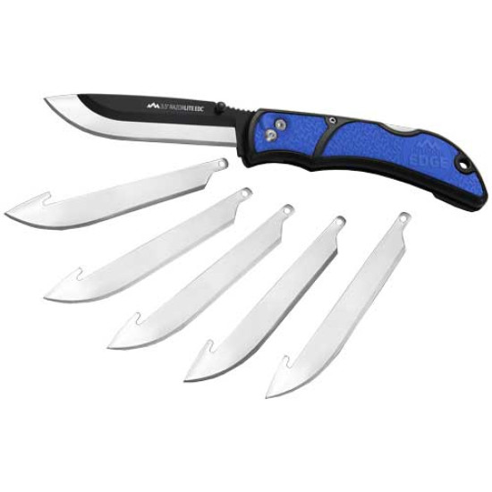 Outdoor Edge 3.5" Razor Lite Edc Folder Blue W/6 Blades, RLU40C, 743404301525