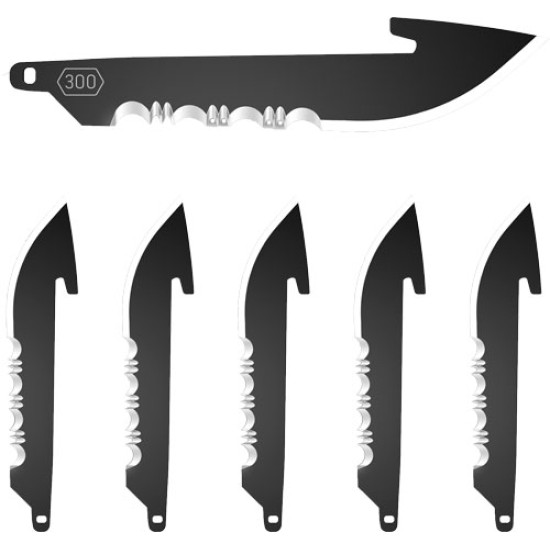 Outdoor Edge 3" Drop Point W/ Serrations Rep Blades 6-Blades, RRS30K6C, 743404502410