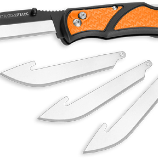 Outdoor Edge 3" Razor Lite Edc Folder Orange W/4 Blades, RLB3030C, 743404301891