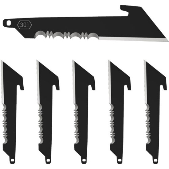 Outdoor Edge 3" Utility W/ Serrations Rep Blades 6-Blades, RRUS30K6C, 743404502427