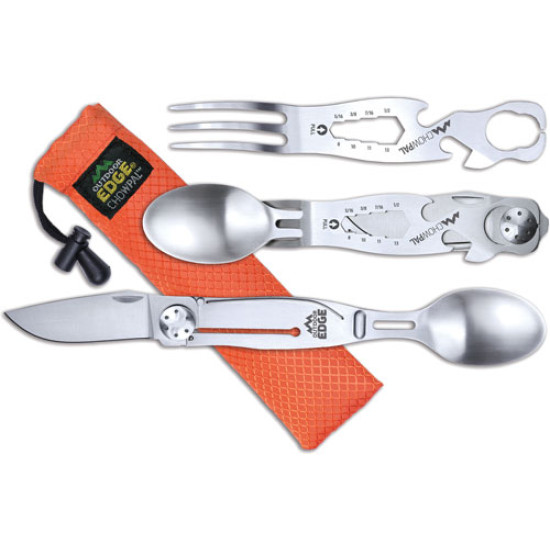 Outdoor Edge Chowpal Mealtime Multitool W/Knife & Orng Pouch, CPL10C, 743404201818