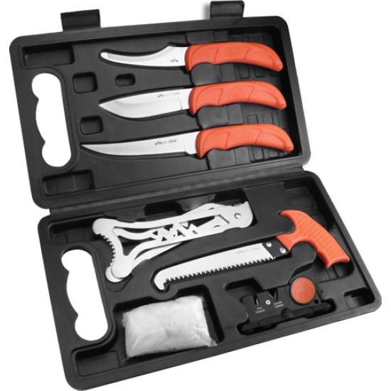 Outdoor Edge Jaeger-Pak 8 Piece Butcher Set W/Hard Case, JP8, 743404302003