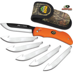 Outdoor Edge Razor Blaze 3.5" Folder W/6 Blades Orange Hndl