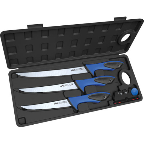 Outdoor Edge Reel Flex Pak 5 Piece Set W/3 Fillet Knives, RFP6, 743404401850