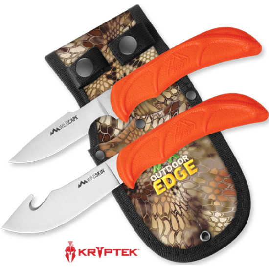 Outdoor Edge Wild Pair Skinner /Caper With Mossy Oak Sheath, WR1C, 743404201450