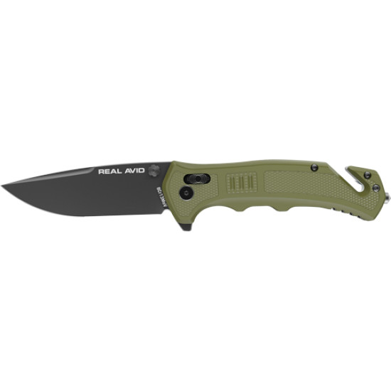 Real Avid Rav-4 Knife Assisted Folding 3.25" Bld Green Nylon, AVRAV4, 813119015038