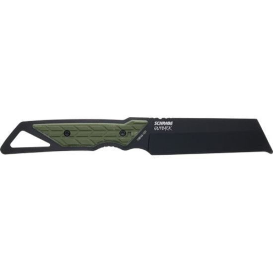 Schrade Knife Outback Cleaver Fixed 3.6" Black/Green, 1182498, 661120650843