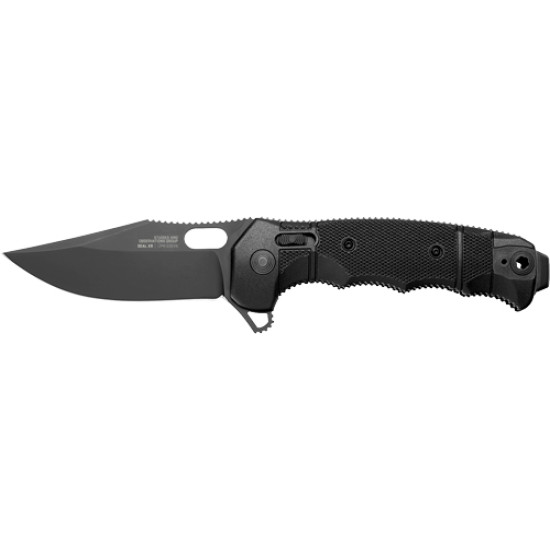 Sog Knife Seal Xr Black Crkte 3.9" Pln Edge Folding Black Usa, 12210257, 729857011457