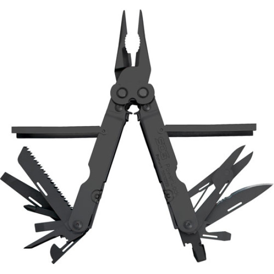 Sog Multi-Tool Powerlock Black Oxide W/Sheath 18 Tools, B61NCP, 729857993975