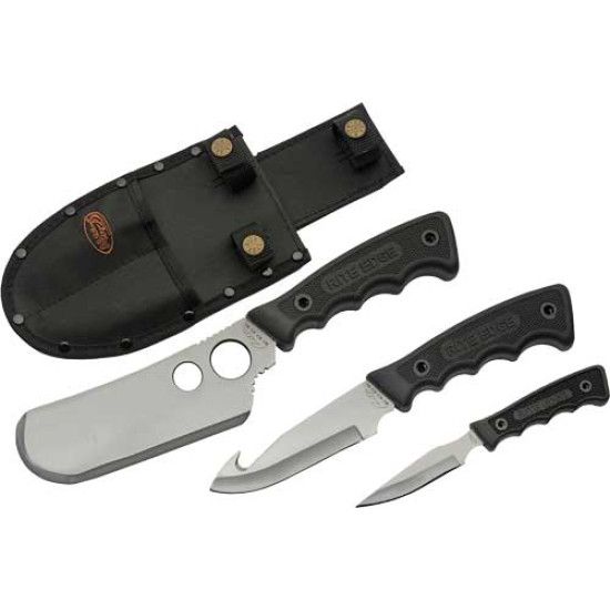 Szco Rite Edge 3Pc Skinning Set W/Black Rubber Hndl/Sheath, 211167, 801608011678