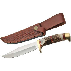 Szco Steel Stag 5.75" Steel Wolf Stag Hunter W/Sheath