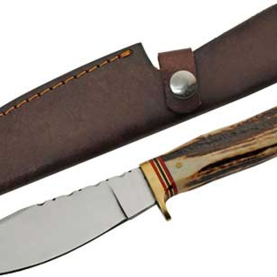 Szco Steel Stag 5" Stag Hunter Deer Antler Handle Ss Blade, SS7030, 801608070309