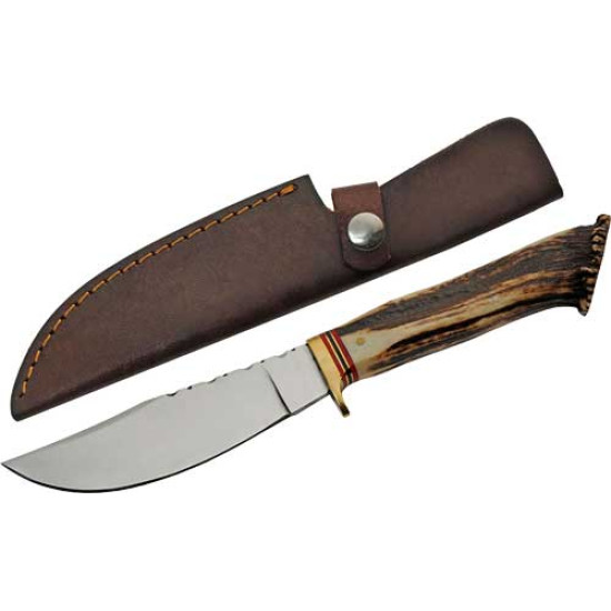 Szco Steel Stag 5" Stag Hunter Deer Antler Handle Ss Blade, SS7030, 801608070309