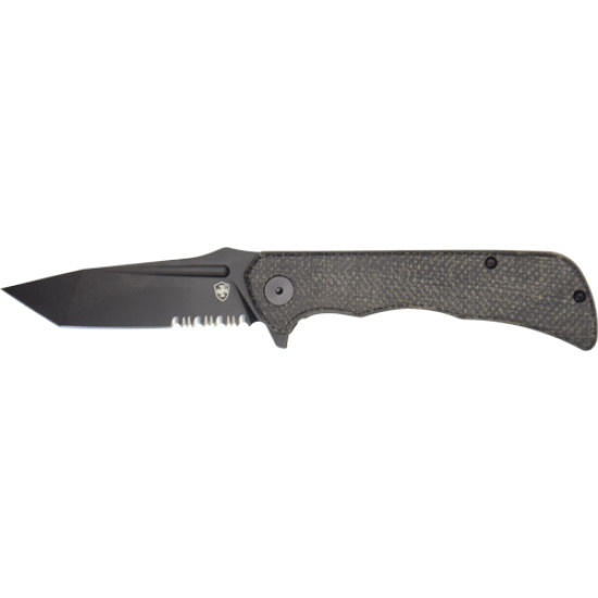 Templar Knife Paladin Folder 3.27" Black Micarta Tanto D2, PFMBK521, 093674829299