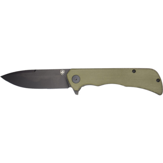 Templar Knife Paladin Folder 3.27" Green Micarta Blk Dp D2, PFMGN321, 093674829329