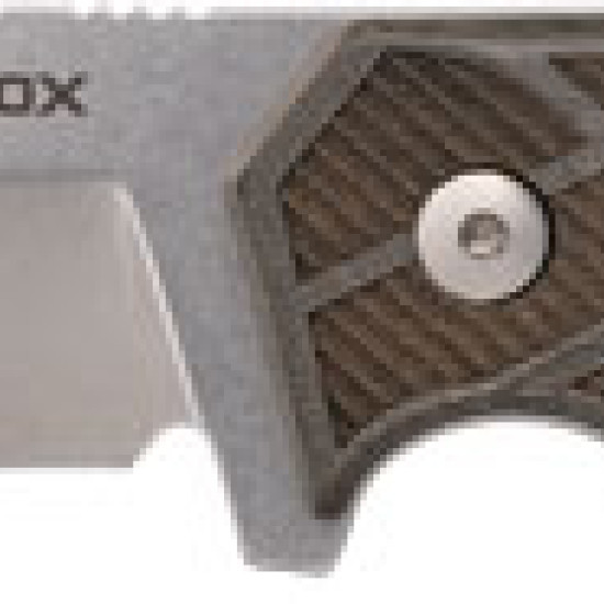 Woox Knife Rock 62 Fixed Blade 4.25" Grey Micarta Engraved!, BUKNF00108, 810069390833