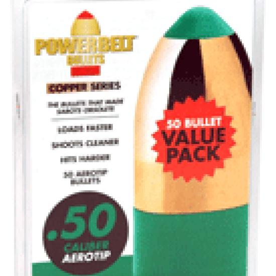 CVA Powerbelt At Bullets .50 Caliber 295Gr 50-Count, AC1595ATX50, 043125025954