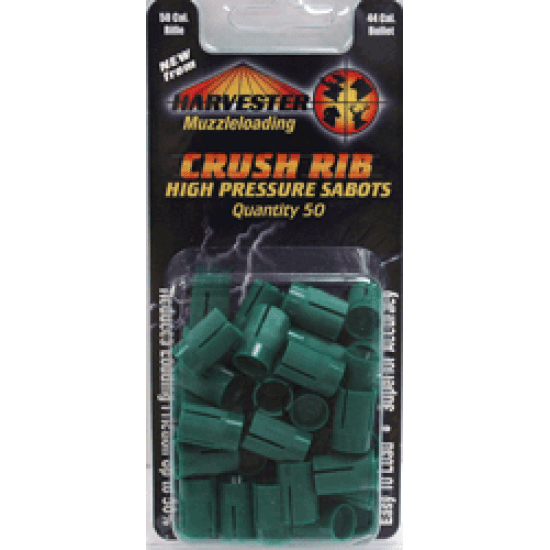 Harvester Sabot Only 50Cal For 44Cal Bullets 50Pk Crushed Rib, H15044GR, 743491150440