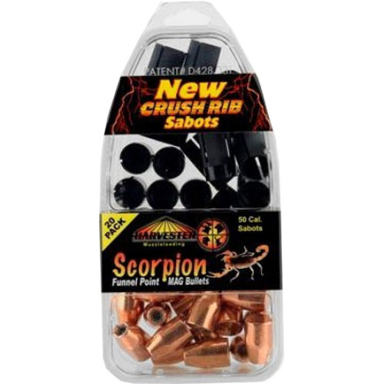 Harvester Scorpion 50Cal 260Gr .451 Funnel Point Sabot 20Pk, H65026, 743491650261