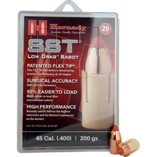 Hornady .45Cal Saboted Bullet .400 200Gr Sst 20Ct 10Bx/Cs, 67132, 090255671322